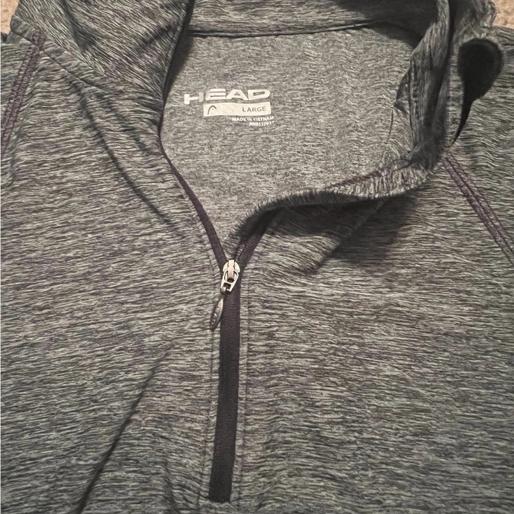 Gray Quarter-Zip Athletic Pullover - image 2
